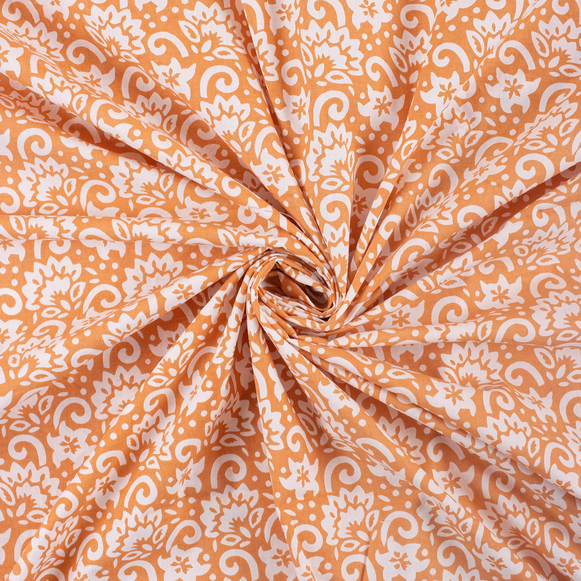 Mustard Yellow Hand Printed Organic Fabric Online