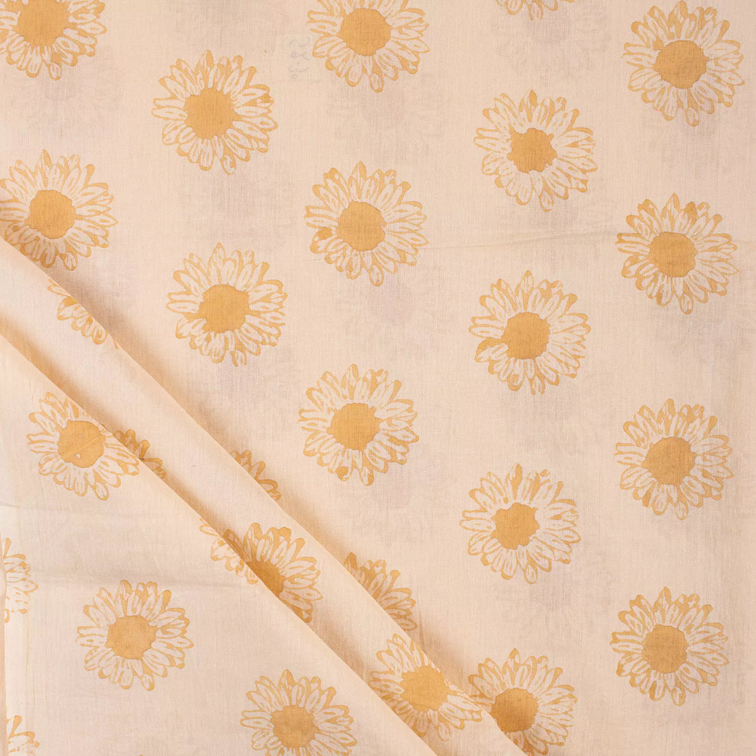 Sunflower Cotton Hand Block Printed Fabric Online
