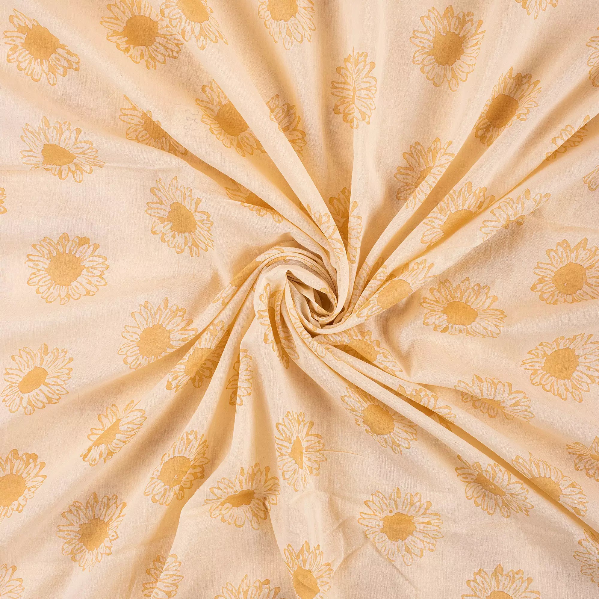 Sunflower Cotton Hand Block Printed Fabric Online