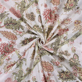 India Multi Floral Hand Block Printed Fabric Online
