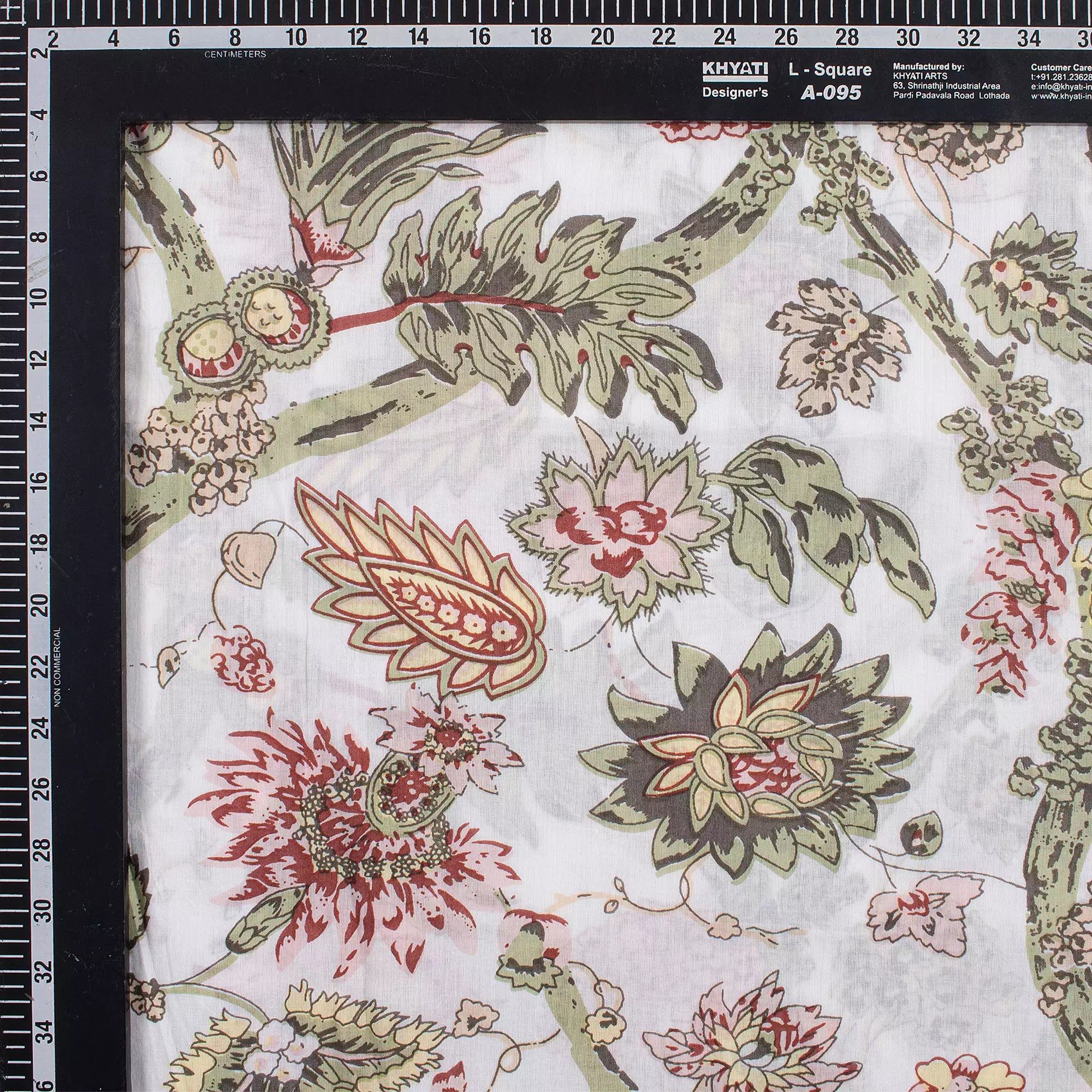 India Multi Floral Hand Block Printed Fabric Online