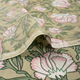 Premium Green Floral Hand Block Printed Fabric Online