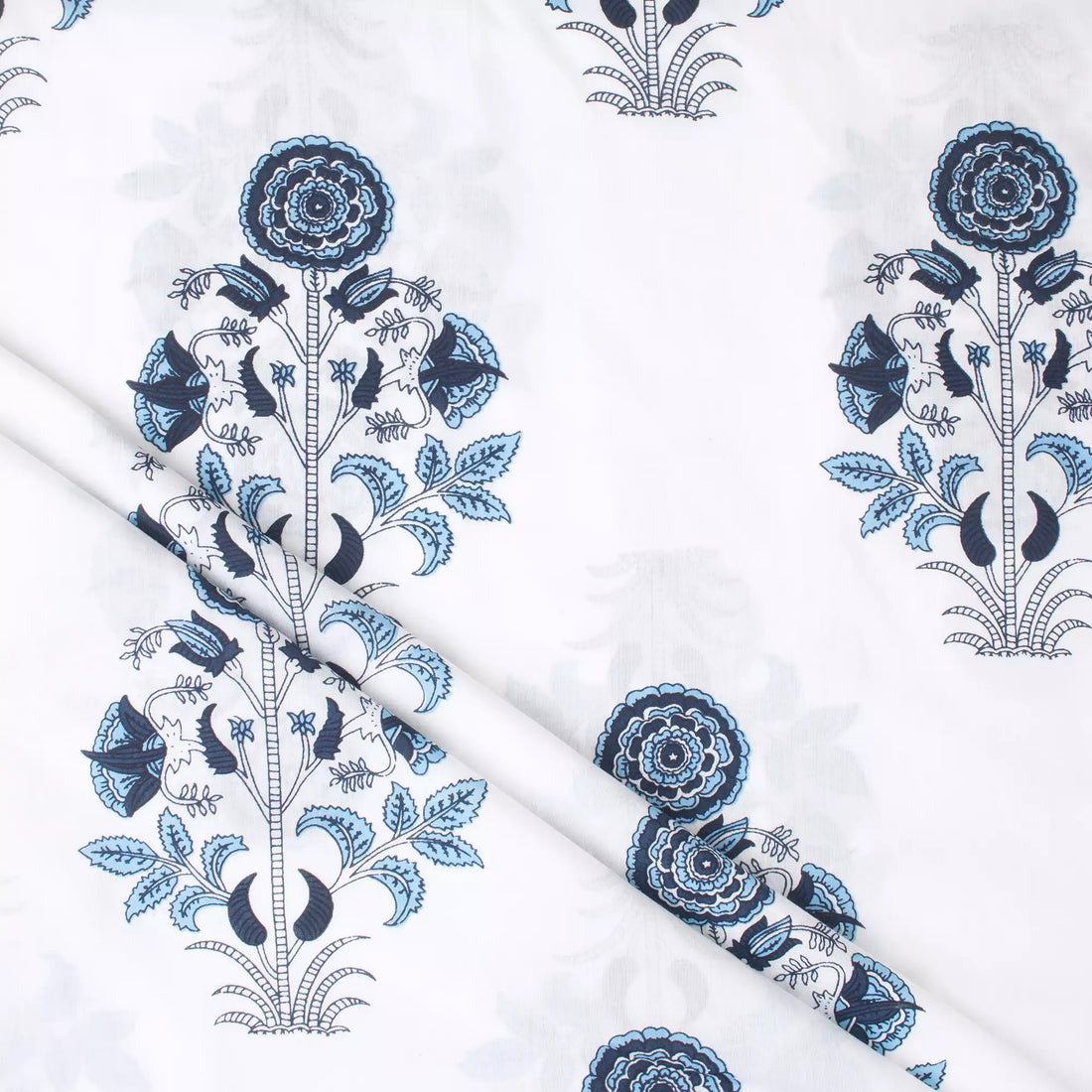 Organic Cotton Hand Block Printed Fabric