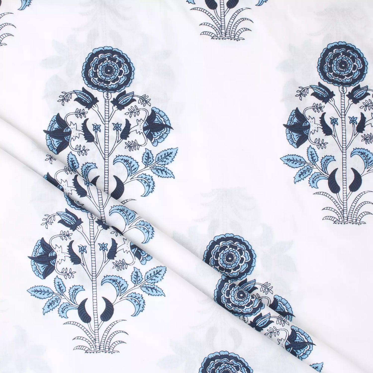 Organic Cotton Hand Block Printed Fabric