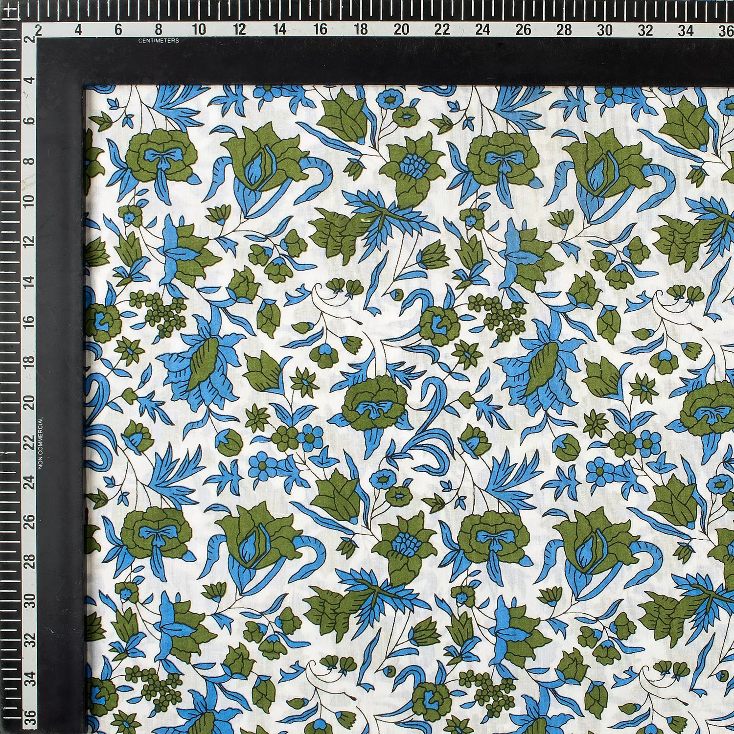Organic Cotton Multicolor Hand Block Printed Fabric