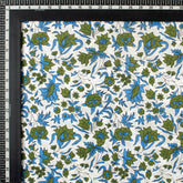 Organic Cotton Multicolor Hand Block Printed Fabric