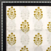 Golden Floral Handmade Printed Cotton Fabric Online