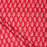 Red Booty Hand Block Printed Cotton Fabric