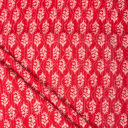 Red Booty Hand Block Printed Cotton Fabric