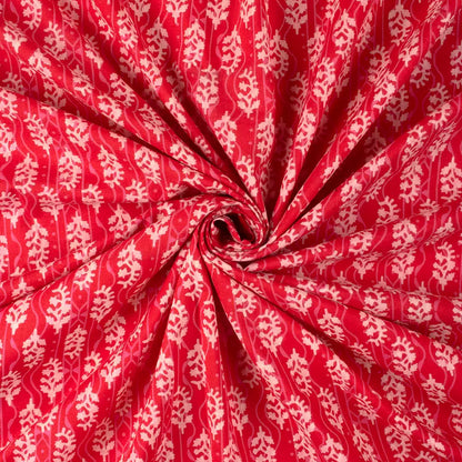 Red Booty Hand Block Printed Cotton Fabric