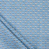 Online Blue Lotus Hand Block Print Fabric for Kurti