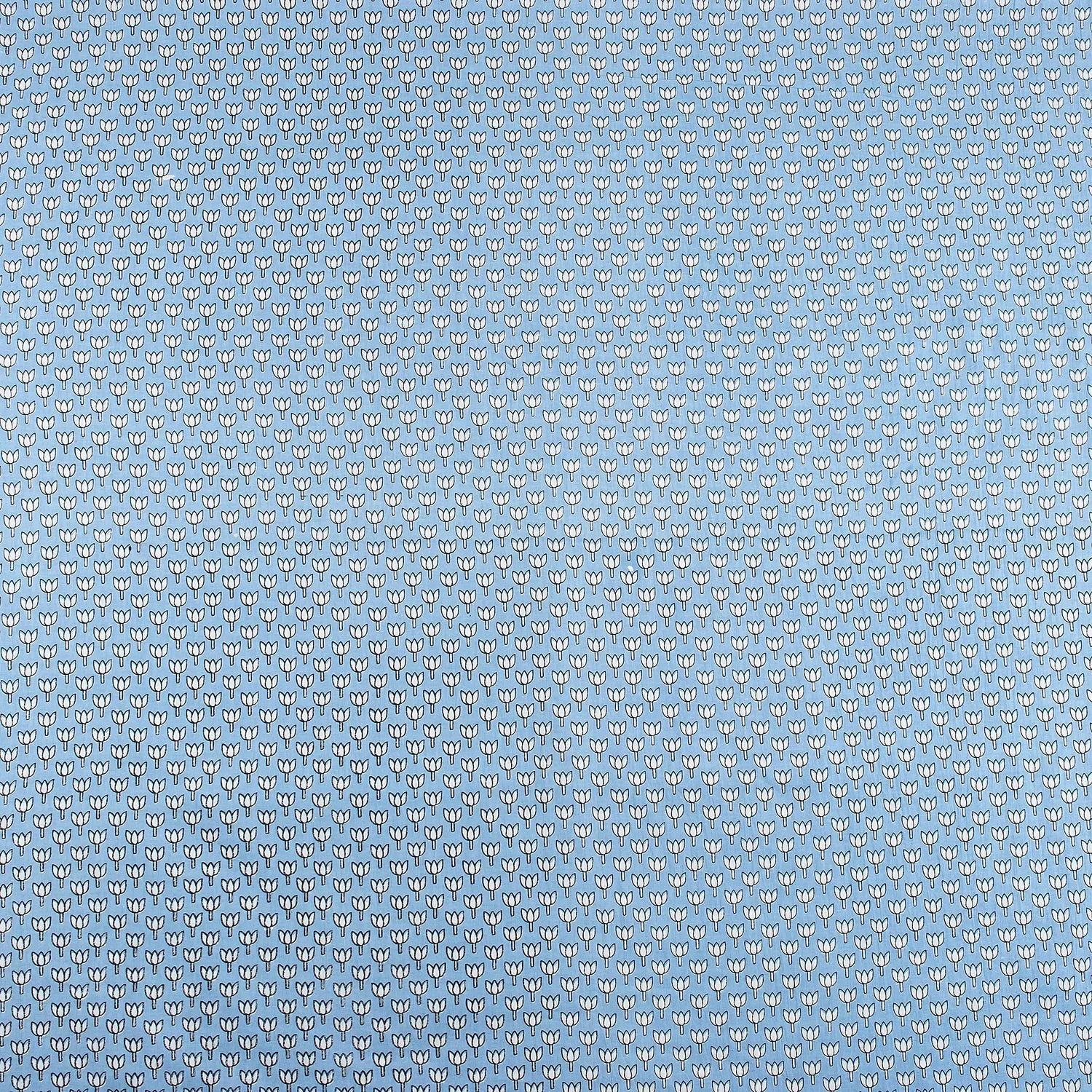 Online Blue Lotus Hand Block Print Fabric for Kurti