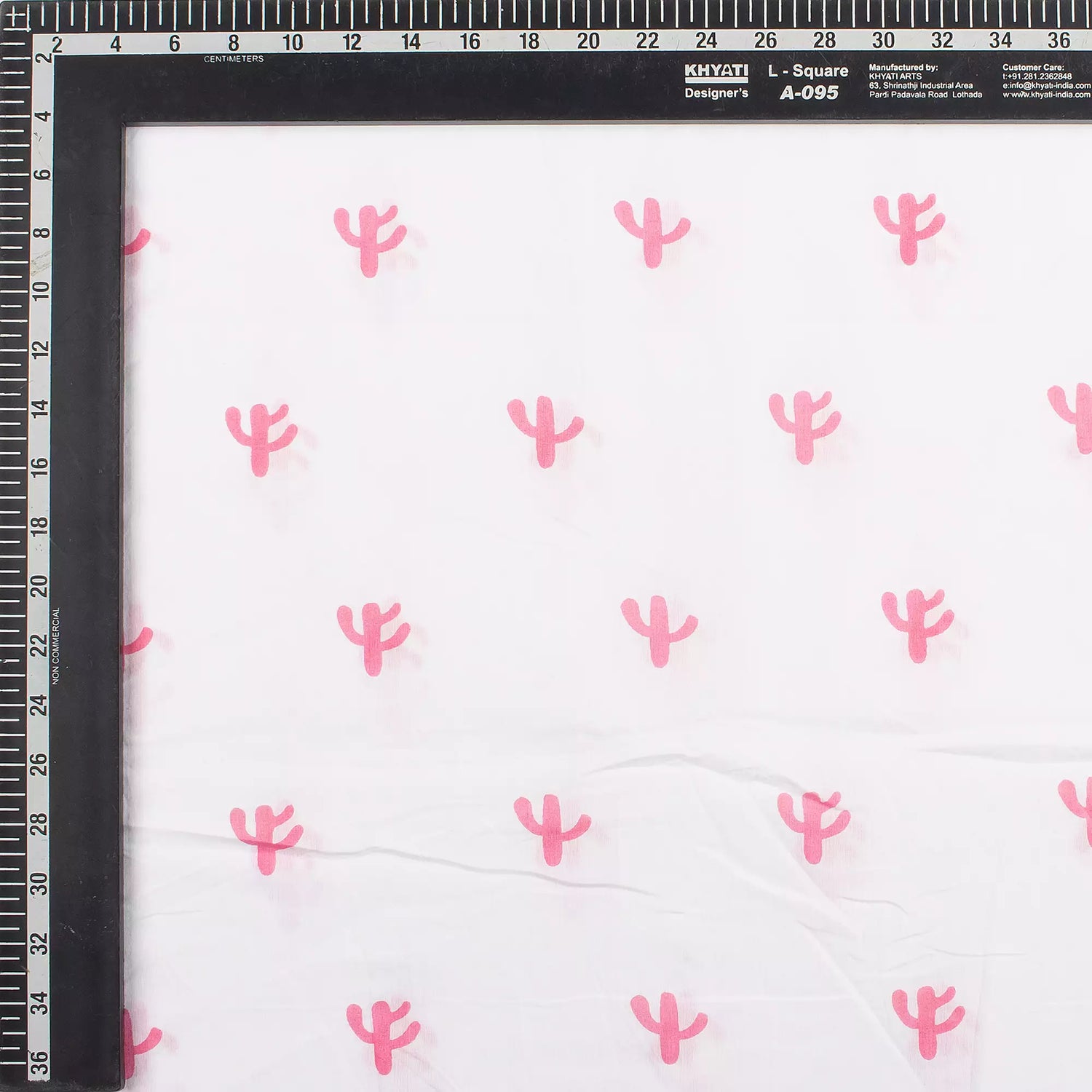 Pink Cactus Block Printed Indian Fabric Online
