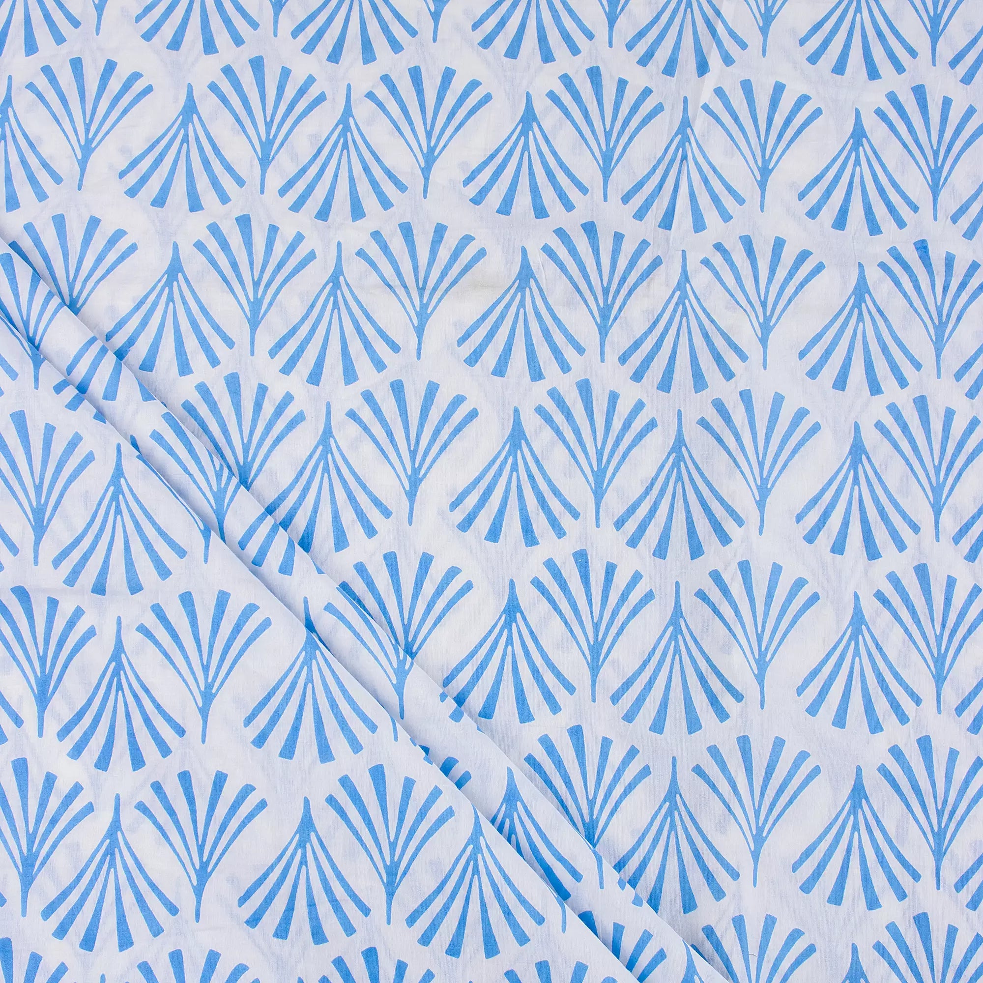 Blue Leaf Handmade Running Fabric Online