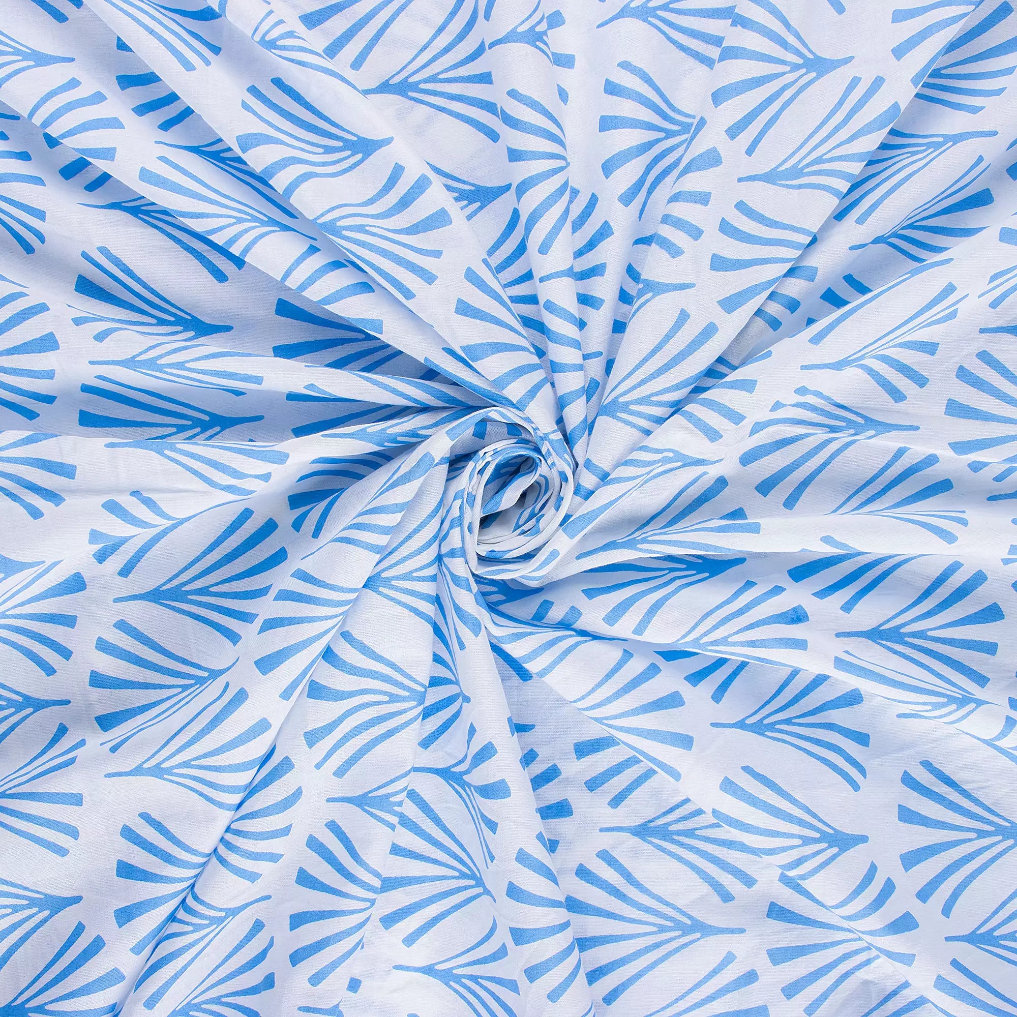 Blue Leaf Handmade Running Fabric Online