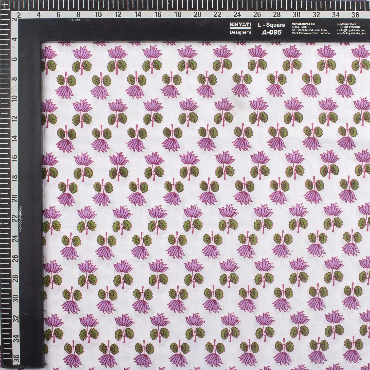 Pink Lotus Hand Block Printed Fabric India Online