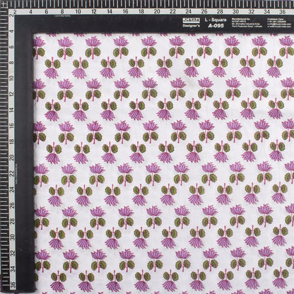 Pink Lotus Hand Block Printed Fabric India Online