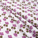 Pink Lotus Hand Block Printed Fabric India Online