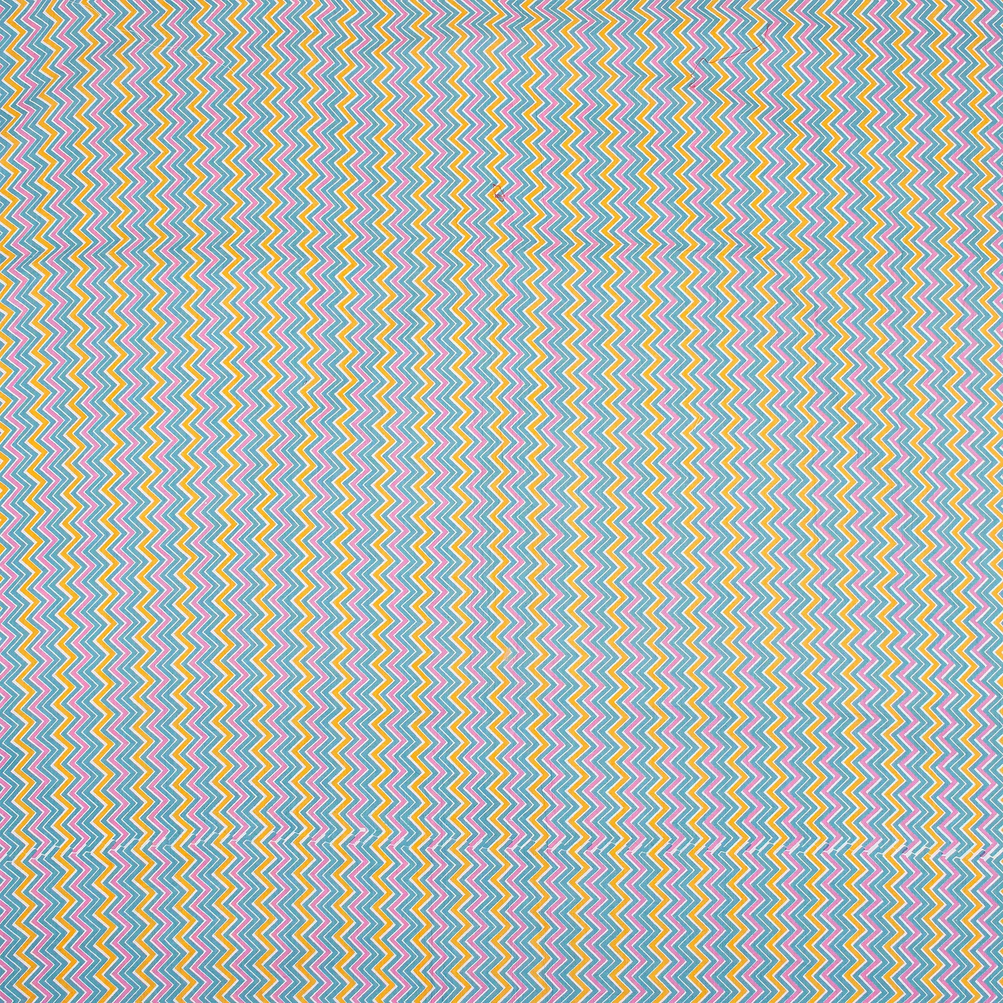 Zig Zag Cotton Block Print Fabric Online