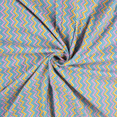 Zig Zag Cotton Block Print Fabric Online
