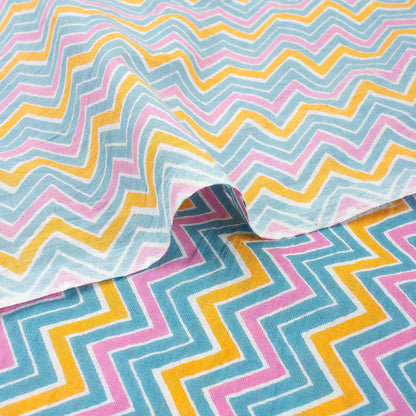 Zig Zag Cotton Block Print Fabric Online