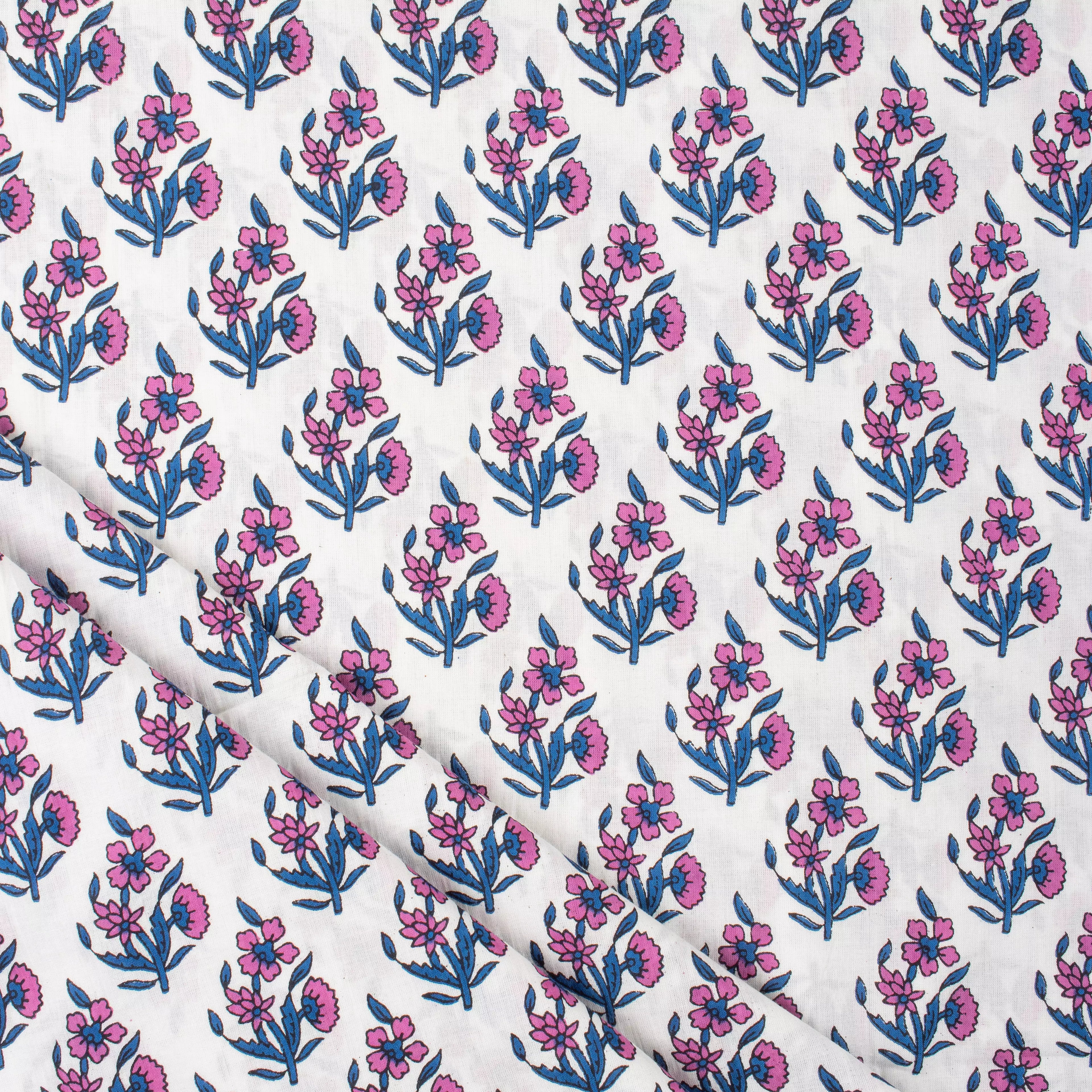 Hand Block Printed Mud Resist Cotton Fabric Online