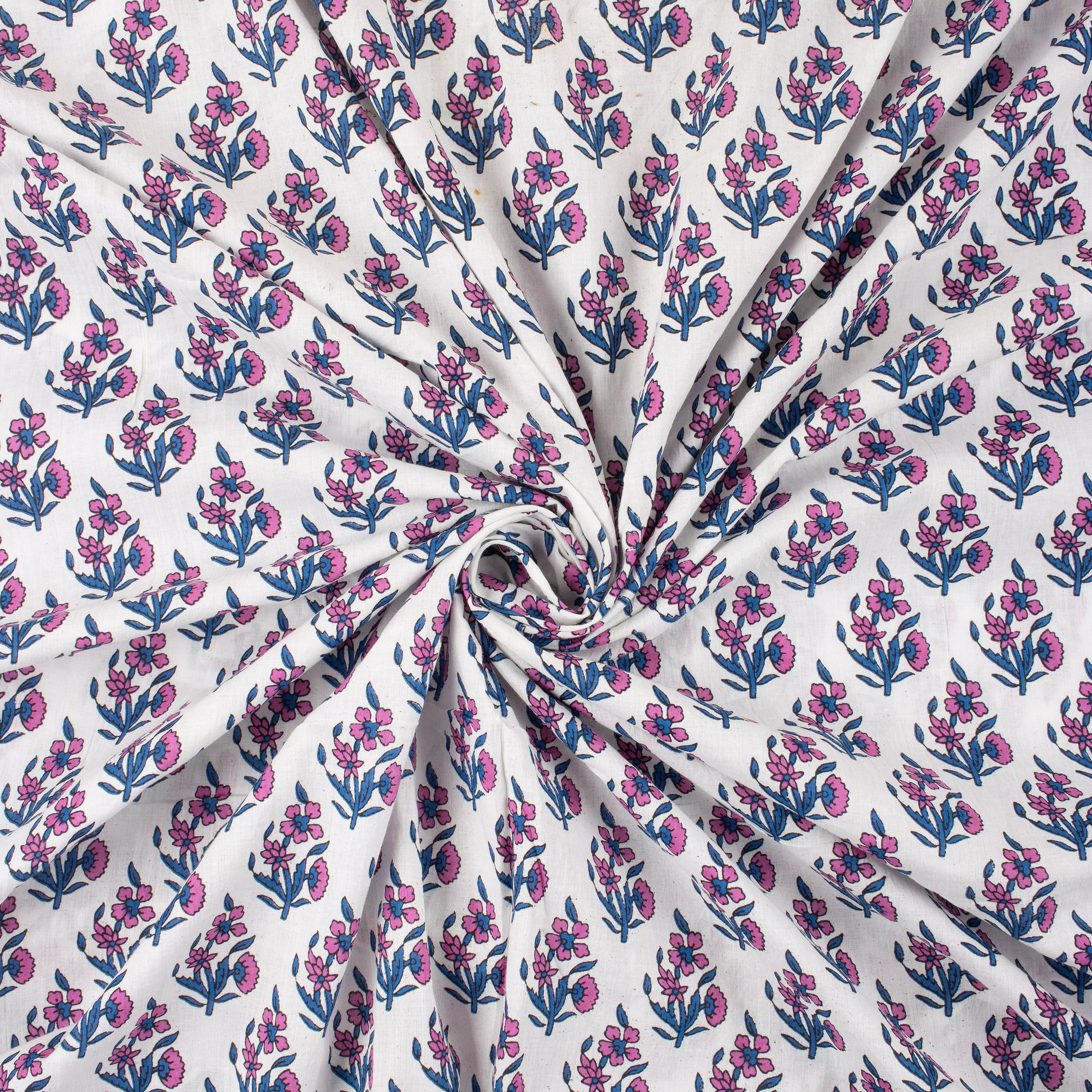 Hand Block Printed Mud Resist Cotton Fabric Online