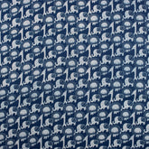 Animal Cotton Indigo Hand Block Printed Fabric