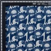 Animal Cotton Indigo Hand Block Printed Fabric