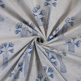 Tree Hand Block Print Indigo Fabric