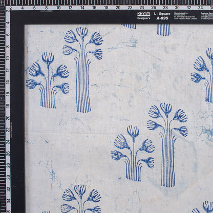 Tree Hand Block Print Indigo Fabric