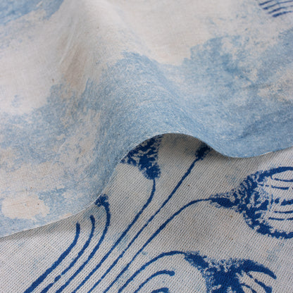 Tree Hand Block Print Indigo Fabric