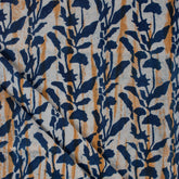 Leaf Hand Block Printed Organic Indigo Fabric Online