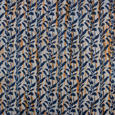 Leaf Hand Block Printed Organic Indigo Fabric Online