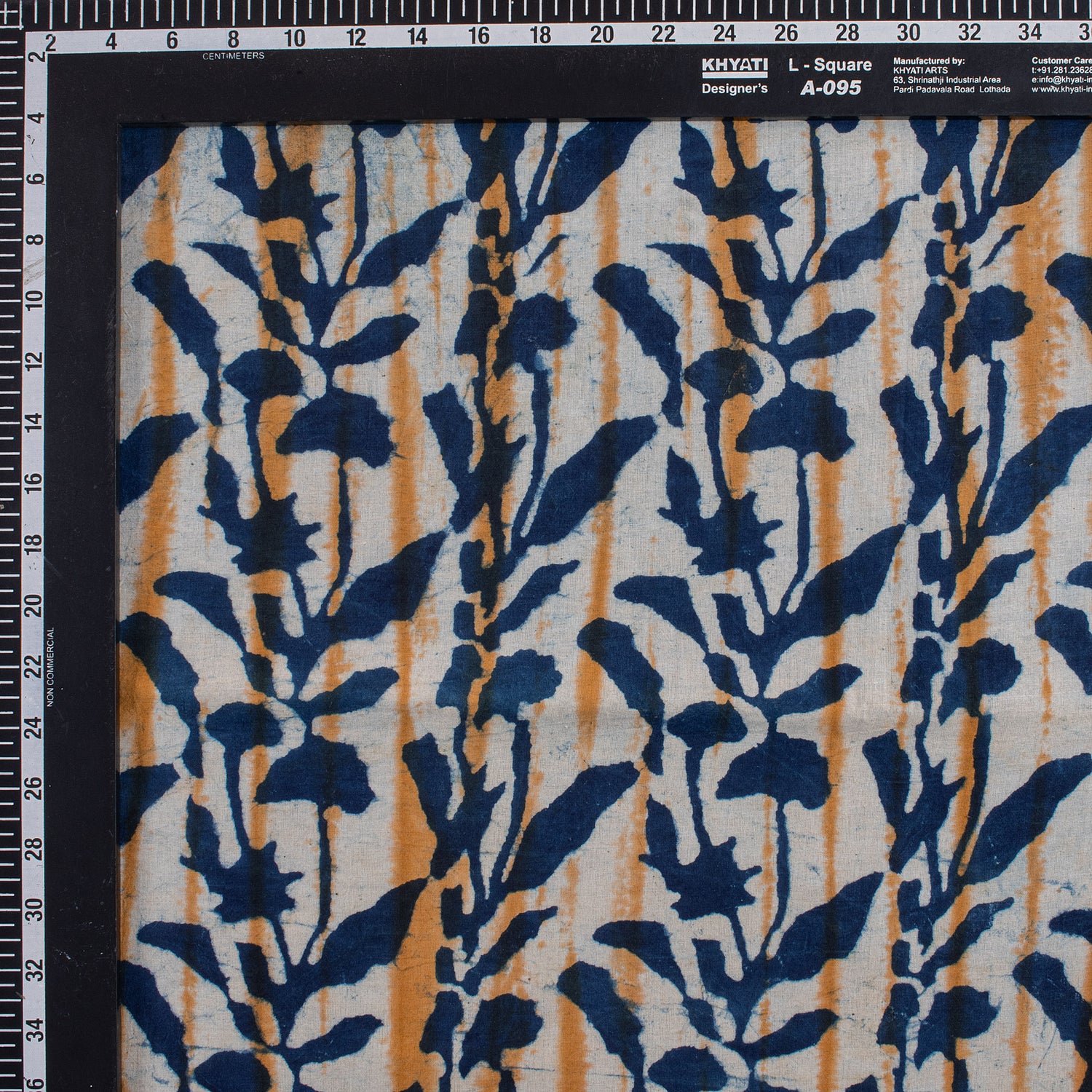 Leaf Hand Block Printed Organic Indigo Fabric Online