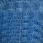 Hand Block Indigo Blue Floral Printed Cotton Fabric