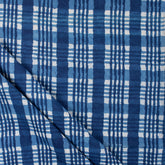 Handmade Indigo Blue Check Printed Cotton Fabric