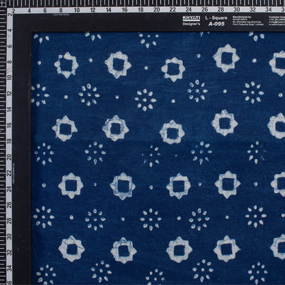 Floral Indigo Blue Hand Block Print Fabric