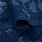 Blue Indigo Dyed Soft Floral Block Printed Fabric