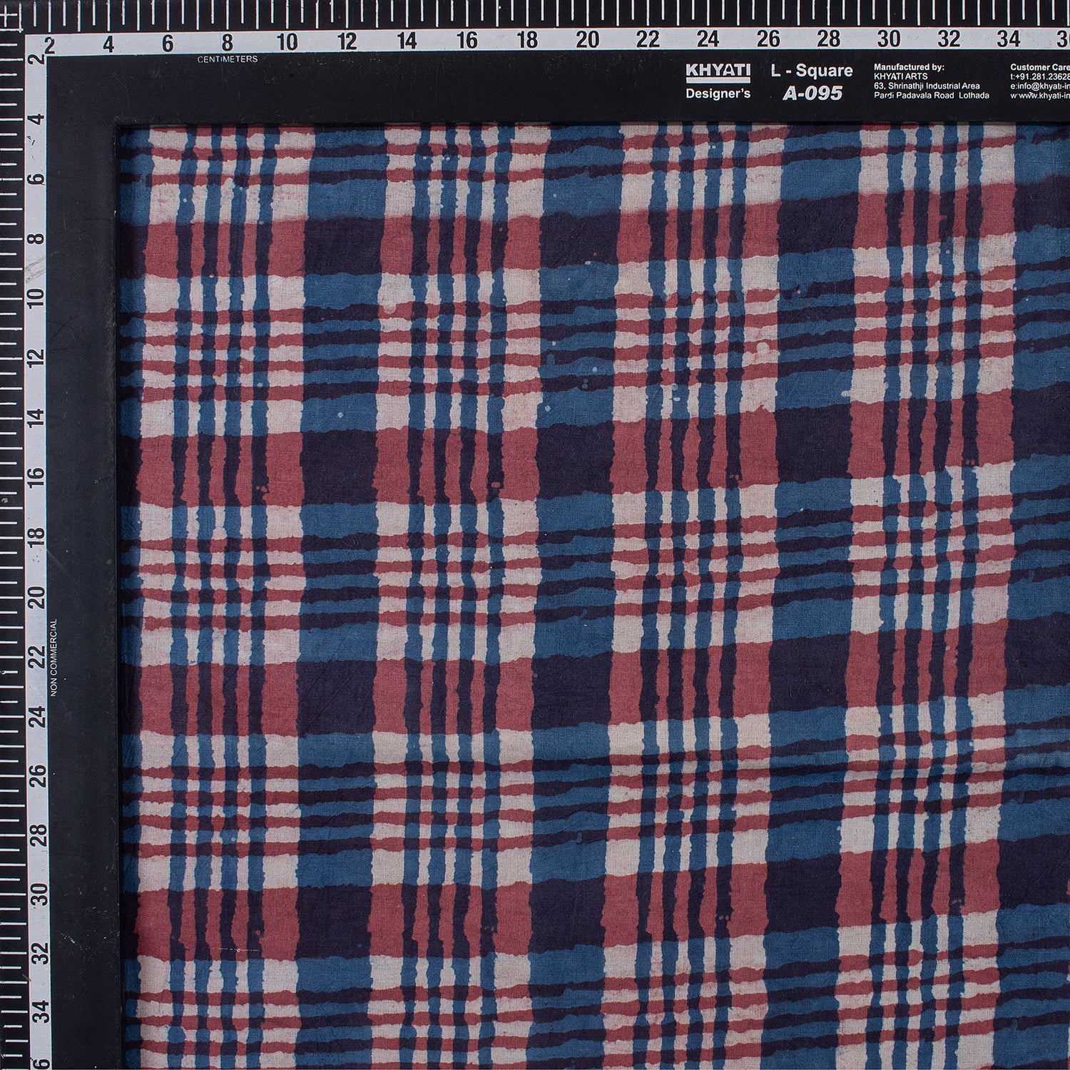 Multicolor Check Block Print Fabric for Dress