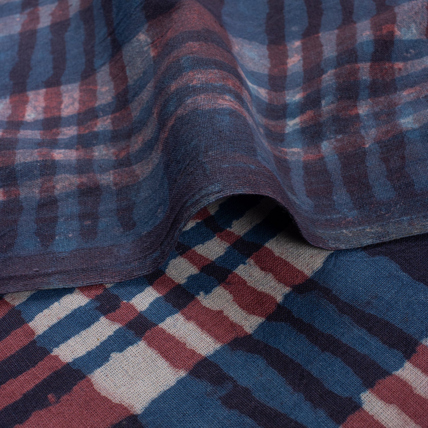 Multicolor Check Block Print Fabric for Dress