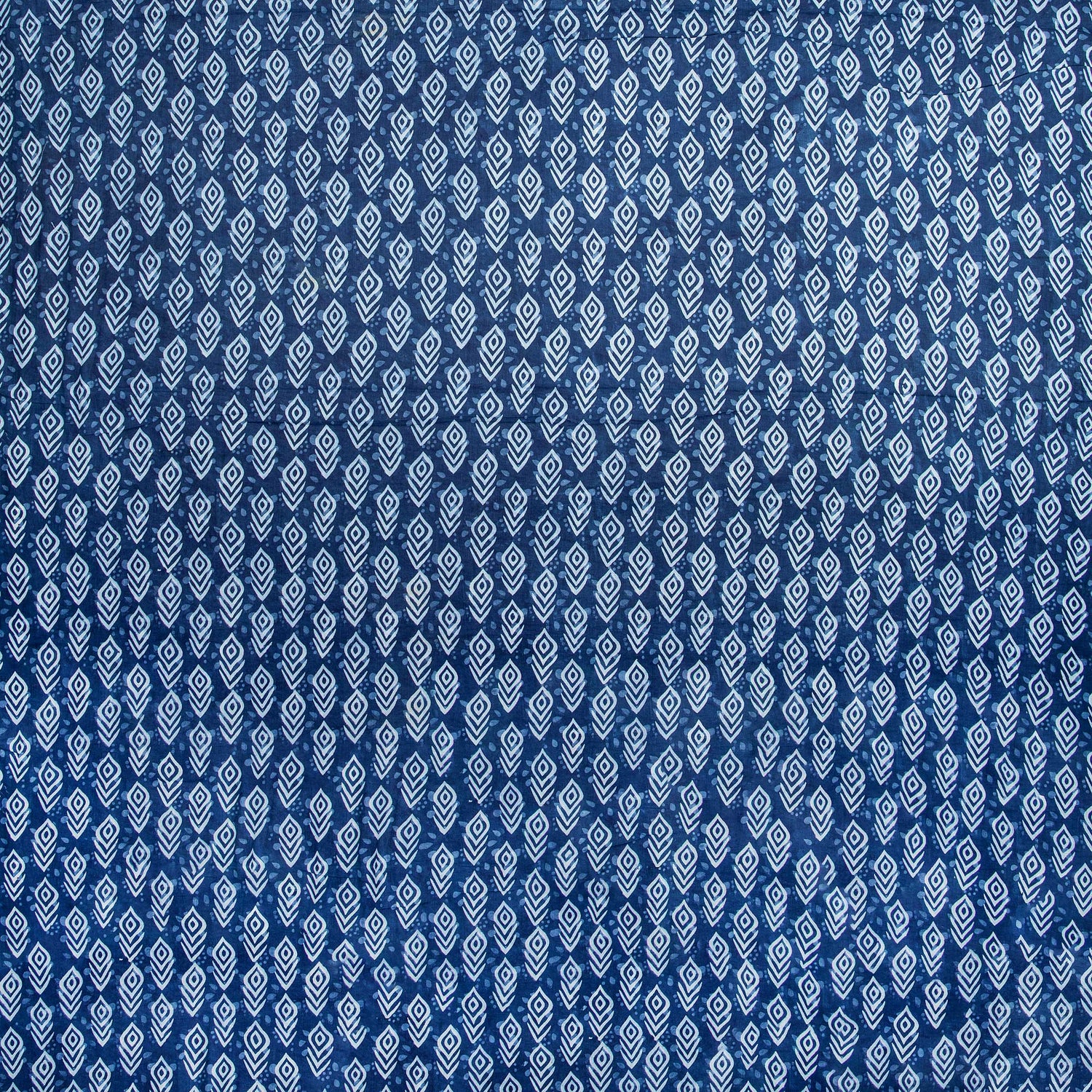 Abstract Indigo Cotton Print Fabric