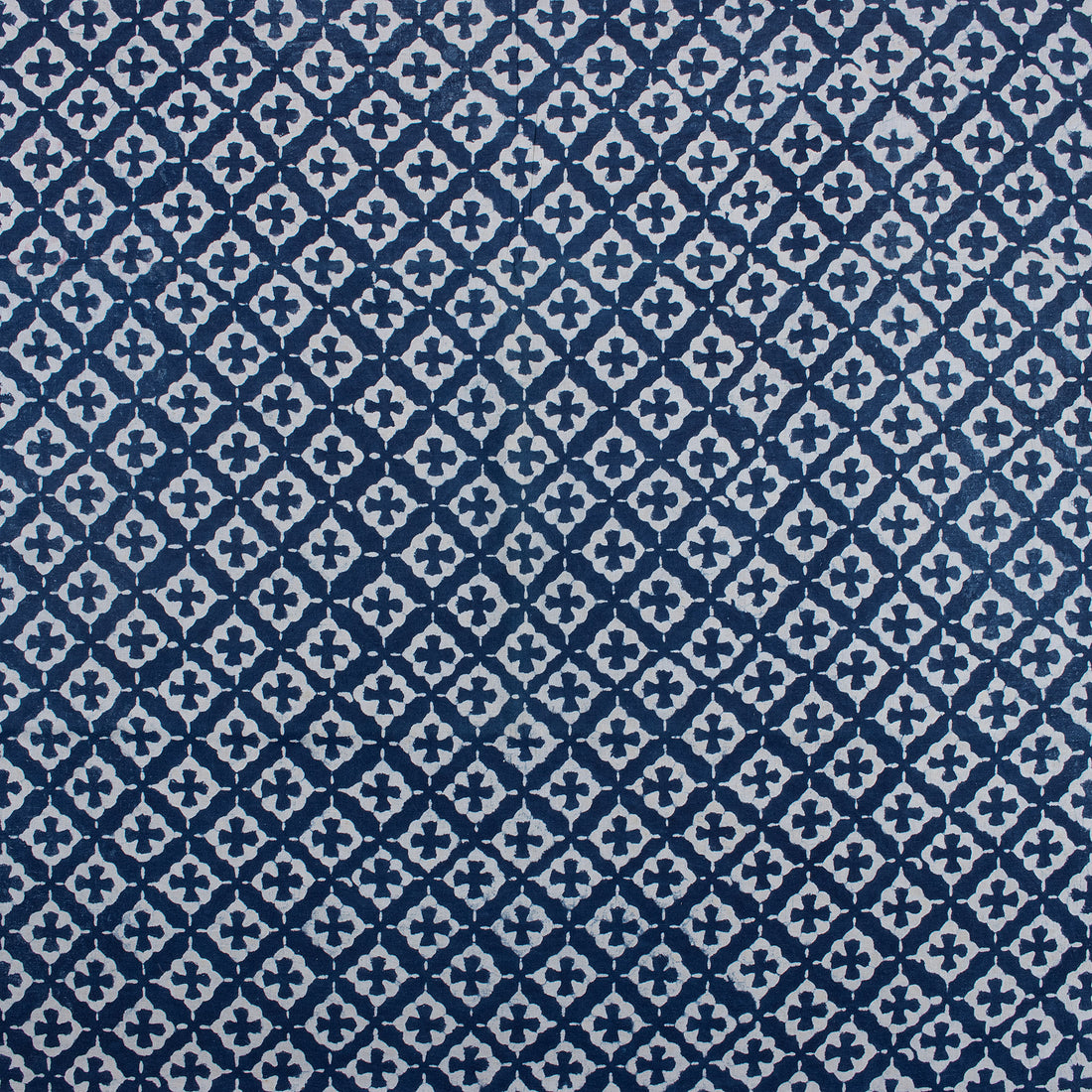 Handmade Blue Floral Printed Indigo Fabric Online in India