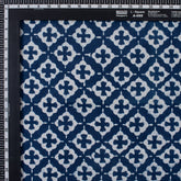 Handmade Blue Floral Printed Indigo Fabric Online in India