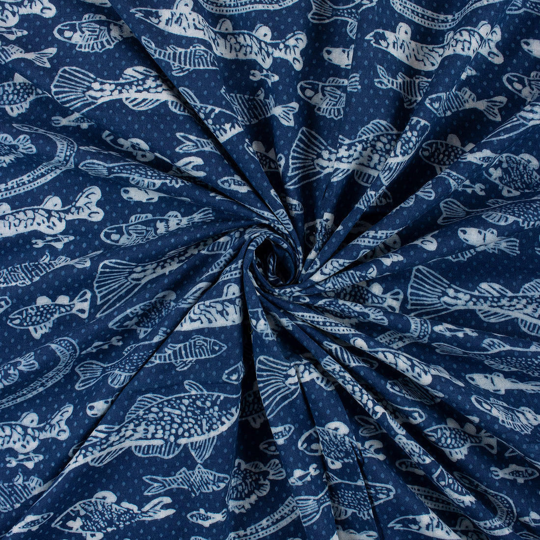 Unique Indigo Blue Block Print Fabric