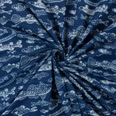 Unique Indigo Blue Block Print Fabric