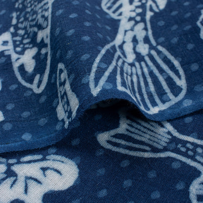 Unique Indigo Blue Block Print Fabric