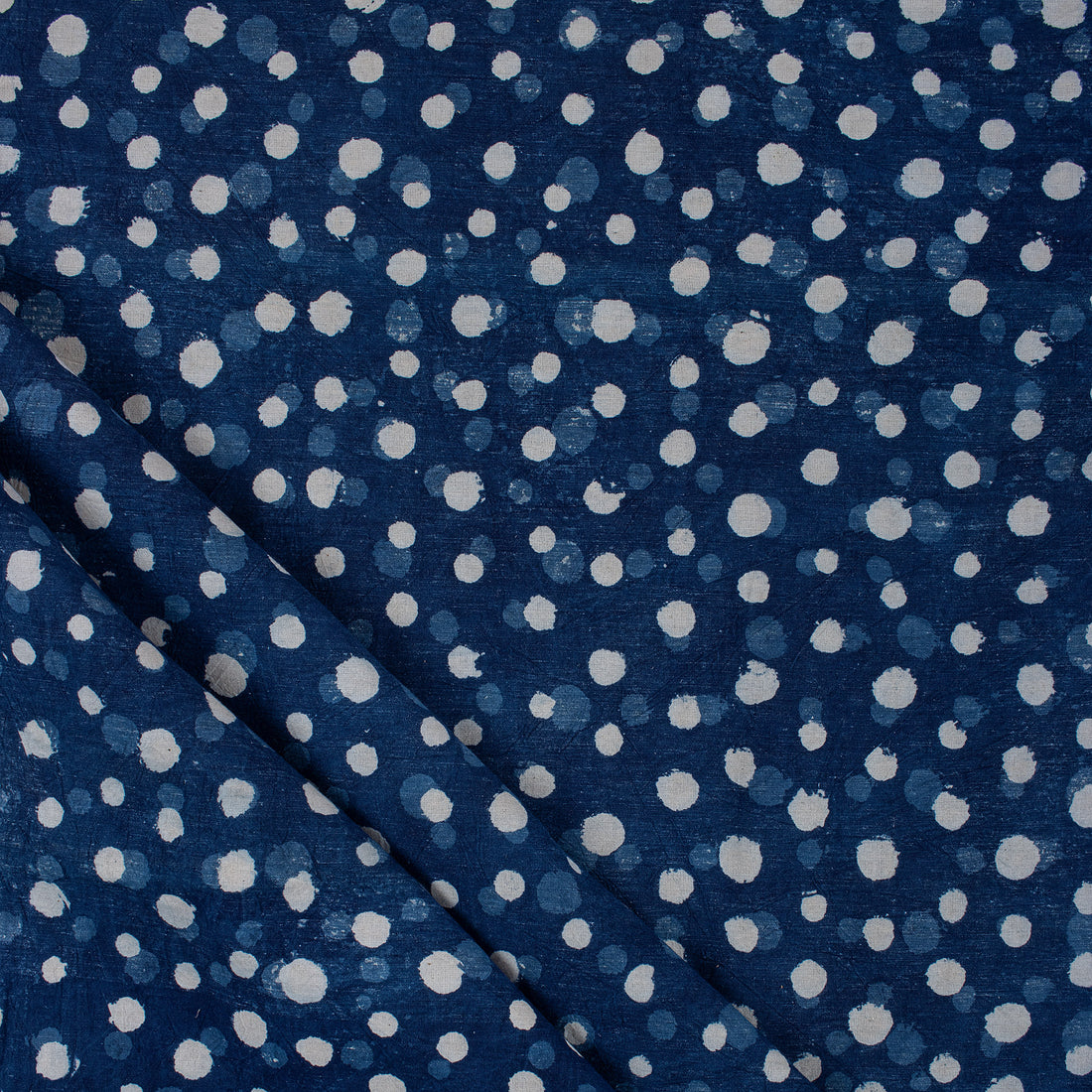 Polka Dots Soft Cotton Indigo Blue Fabric
