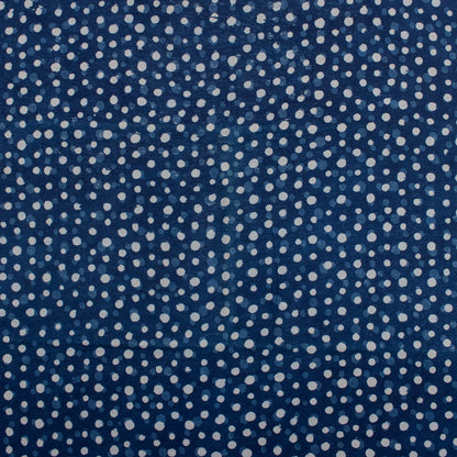 Polka Dots Soft Cotton Indigo Blue Fabric