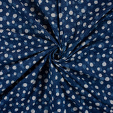 Polka Dots Soft Cotton Indigo Blue Fabric